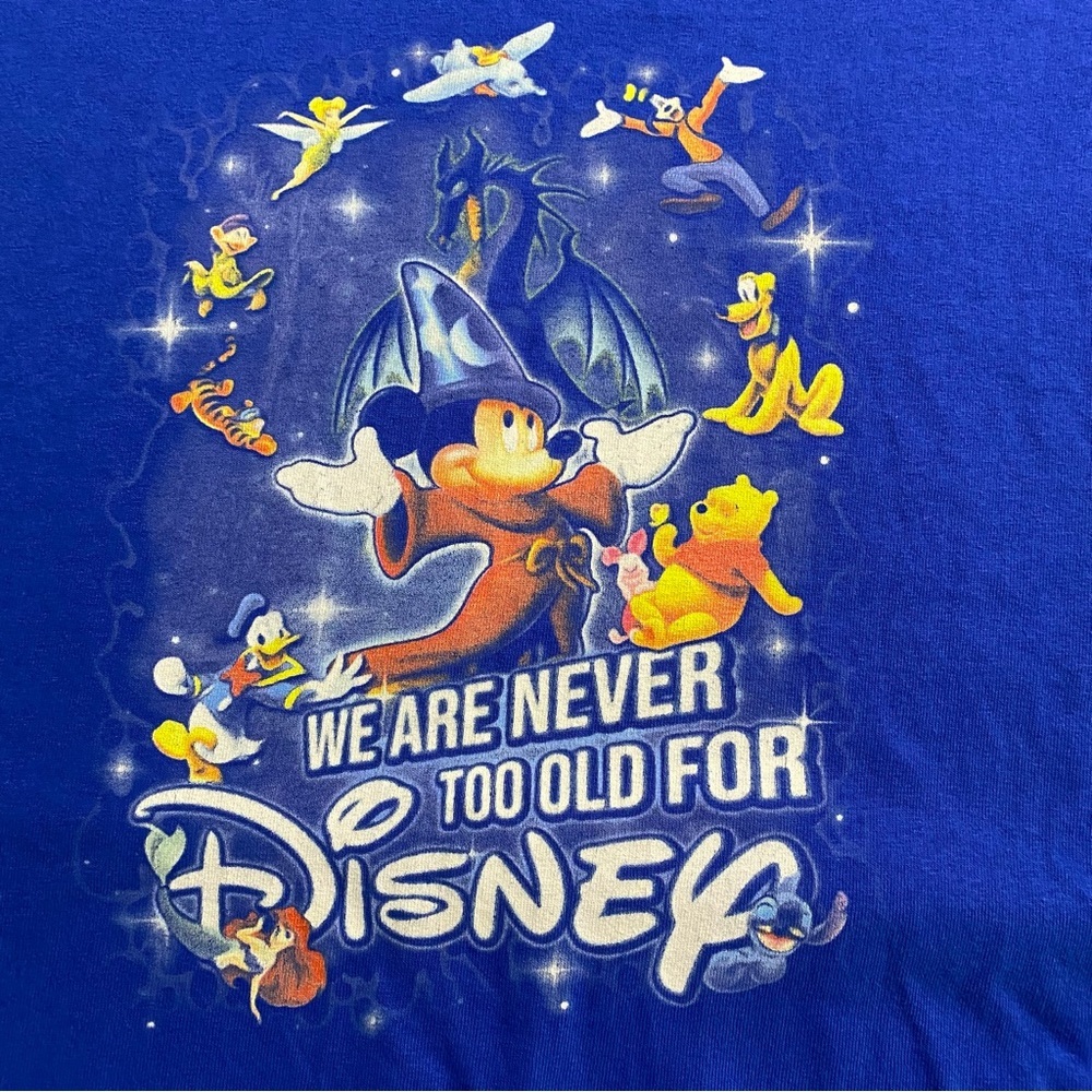 NWOT Disney Epcot fantasia tee Never too old for Fantasia blue SZ XL